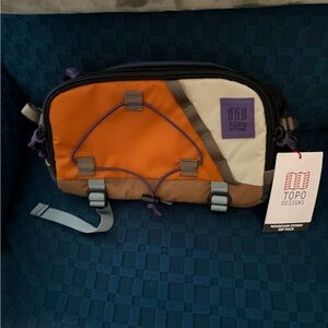 Topo Designs Orange and Cream Mountain Hydro Hip Pack